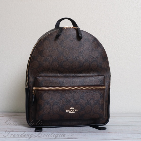 NWT Coach Medium Charlie Backpack In Signature - Picture 3 of 8